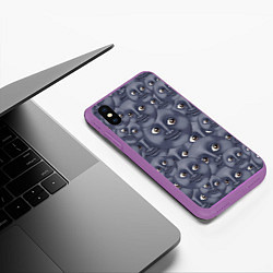 Чехол iPhone XS Max матовый Эмодзи, цвет: 3D-фиолетовый — фото 2