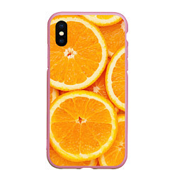 Чехол iPhone XS Max матовый Апельсин, цвет: 3D-розовый