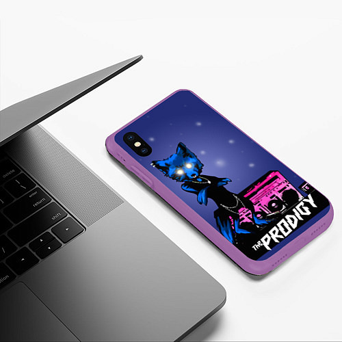 Чехол iPhone XS Max матовый The Prodigy: Night Fox / 3D-Фиолетовый – фото 3