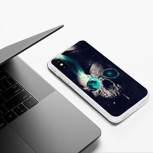 Чехол iPhone XS Max матовый Skull eyes / 3D-Белый – фото 3