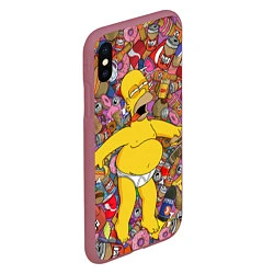 Чехол iPhone XS Max матовый Рай Гомера, цвет: 3D-малиновый — фото 2
