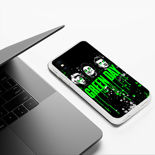 Чехол iPhone XS Max матовый Green Day: Acid Colour / 3D-Белый – фото 3