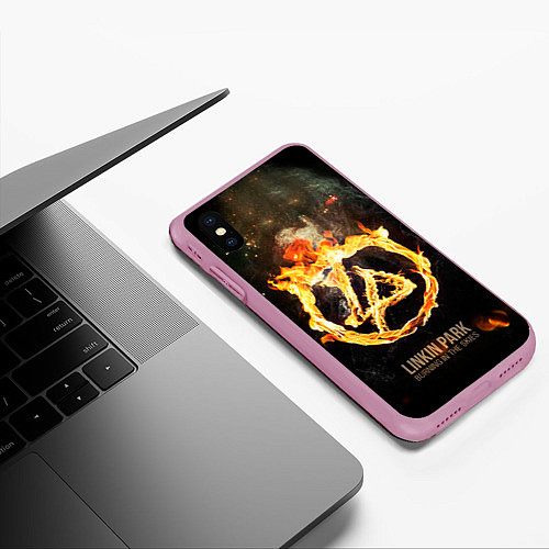 Чехол iPhone XS Max матовый Linkin Park: Burning the skies / 3D-Розовый – фото 3