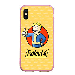 Чехол iPhone XS Max матовый Fallout 4: Pip-Boy, цвет: 3D-розовый