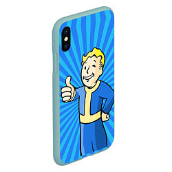 Чехол iPhone XS Max матовый Fallout Blue, цвет: 3D-мятный — фото 2