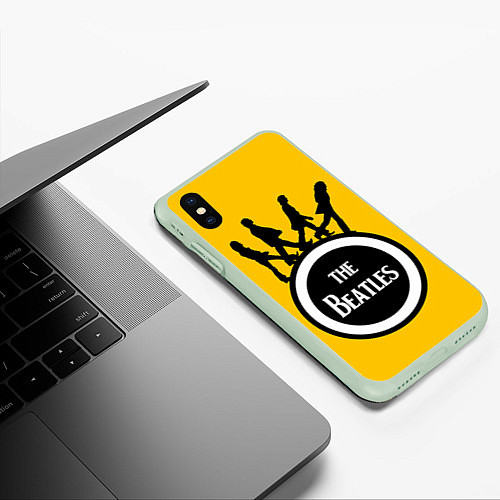 Чехол iPhone XS Max матовый The Beatles: Yellow Vinyl / 3D-Салатовый – фото 3