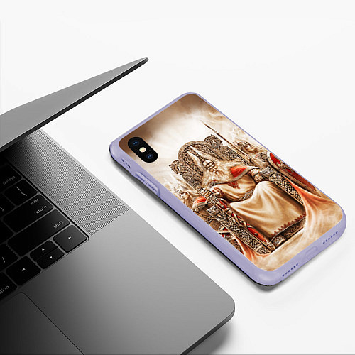 Чехол iPhone XS Max матовый Вальгалла / 3D-Светло-сиреневый – фото 3