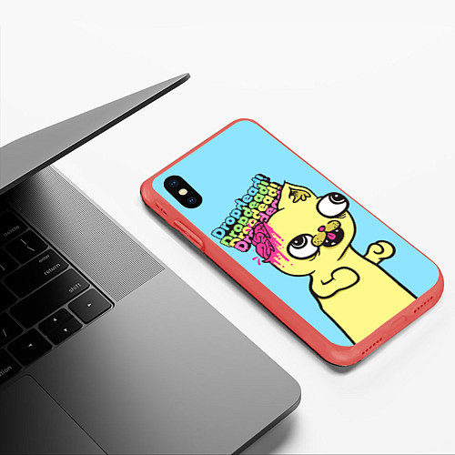 Чехол iPhone XS Max матовый Drop Dead: Wild Cat / 3D-Красный – фото 3