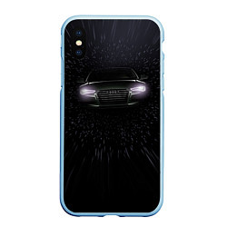 Чехол iPhone XS Max матовый Audi, цвет: 3D-голубой