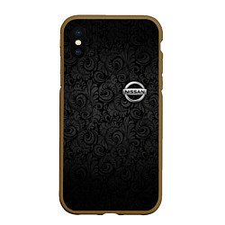 Чехол iPhone XS Max матовый Nissan, цвет: 3D-коричневый