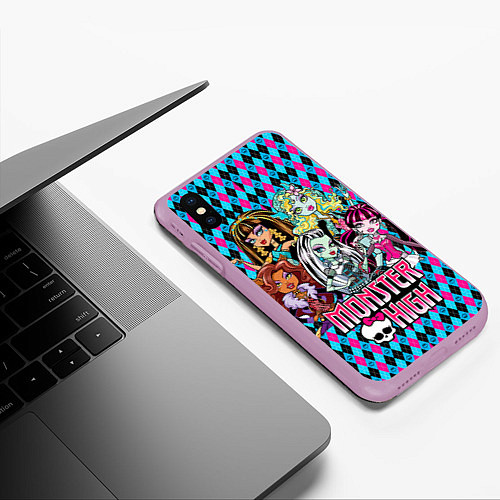 Чехол iPhone XS Max матовый Monster High / 3D-Сиреневый – фото 3