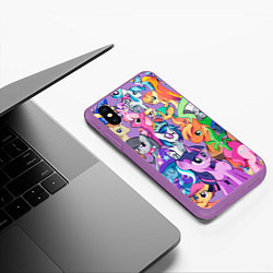 Чехол iPhone XS Max матовый My Little Pony, цвет: 3D-фиолетовый — фото 2