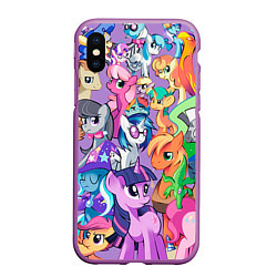 Чехол iPhone XS Max матовый My Little Pony, цвет: 3D-фиолетовый