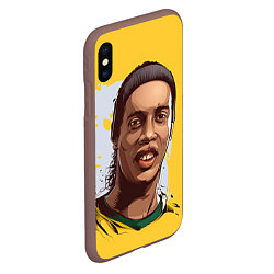 Чехол iPhone XS Max матовый Ronaldinho Art, цвет: 3D-коричневый — фото 2