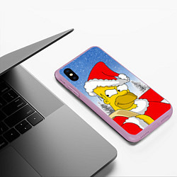 Чехол iPhone XS Max матовый Санта Гомер, цвет: 3D-сиреневый — фото 2