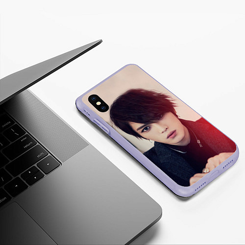 Чехол iPhone XS Max матовый Kim JaeJoong / 3D-Светло-сиреневый – фото 3