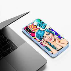 Чехол iPhone XS Max матовый Pop art, цвет: 3D-голубой — фото 2
