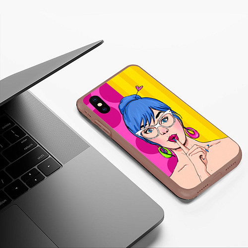 Чехол iPhone XS Max матовый POP ART / 3D-Коричневый – фото 3