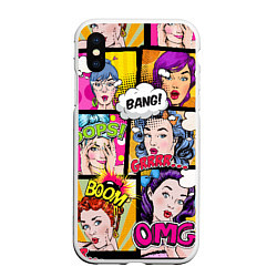 Чехол iPhone XS Max матовый POP ART, цвет: 3D-белый