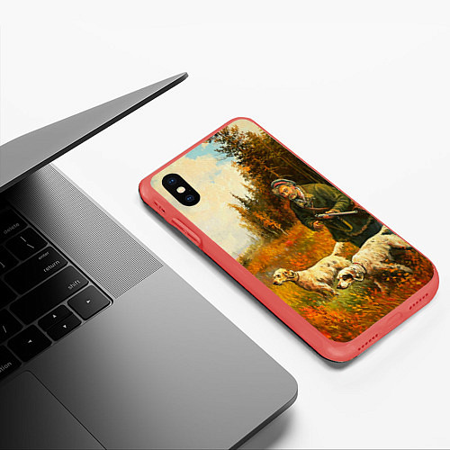 Чехол iPhone XS Max матовый Охота на утку / 3D-Красный – фото 3
