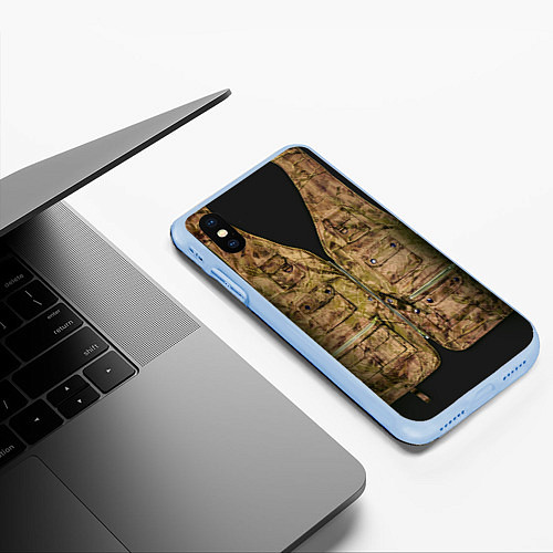 Чехол iPhone XS Max матовый Жилетка охотника / 3D-Голубой – фото 3