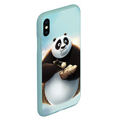 Чехол iPhone XS Max матовый Кунг фу панда, цвет: 3D-мятный — фото 2