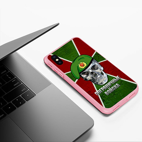 Чехол iPhone XS Max матовый Череп: Пограничные войска / 3D-Баблгам – фото 3