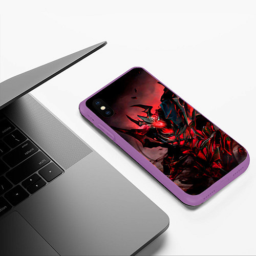 Чехол iPhone XS Max матовый Shadow Fiend / 3D-Фиолетовый – фото 3