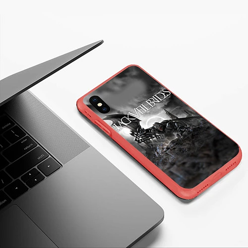 Чехол iPhone XS Max матовый Black Veil Brides: Faithless / 3D-Красный – фото 3
