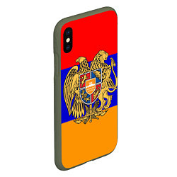 Чехол iPhone XS Max матовый Герб и флаг Армении, цвет: 3D-темно-зеленый — фото 2