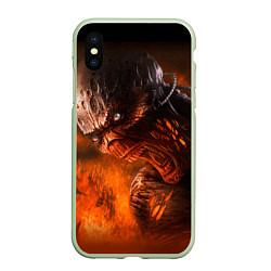 Чехол iPhone XS Max матовый DOOM imp, цвет: 3D-салатовый