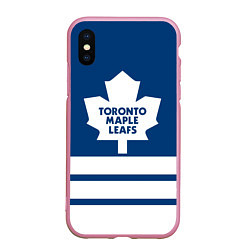 Чехол iPhone XS Max матовый Toronto Maple Leafs, цвет: 3D-розовый