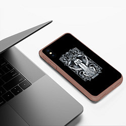 Чехол iPhone XS Max матовый Водолей, цвет: 3D-коричневый — фото 2