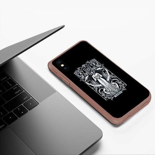 Чехол iPhone XS Max матовый Водолей / 3D-Коричневый – фото 3