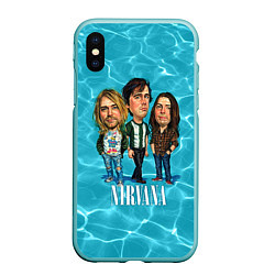 Чехол iPhone XS Max матовый Nirvana: Water, цвет: 3D-мятный