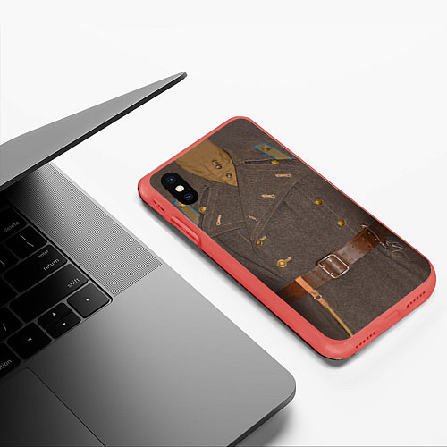 Чехол iPhone XS Max матовый Шинель / 3D-Красный – фото 3