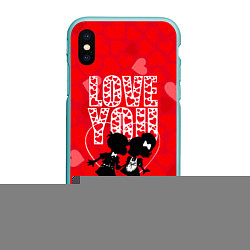 Чехол iPhone XS Max матовый Love you, цвет: 3D-мятный