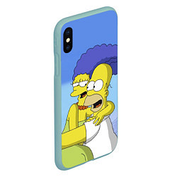 Чехол iPhone XS Max матовый Гомер и Мардж, цвет: 3D-мятный — фото 2