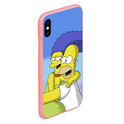 Чехол iPhone XS Max матовый Гомер и Мардж, цвет: 3D-баблгам — фото 2