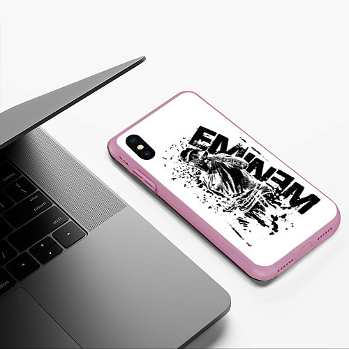 Чехол iPhone XS Max матовый Eminem Rap / 3D-Розовый – фото 3