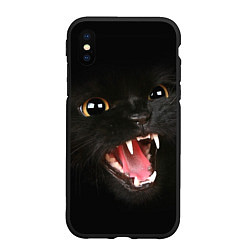 Чехол iPhone XS Max матовый Черный кот, цвет: 3D-черный