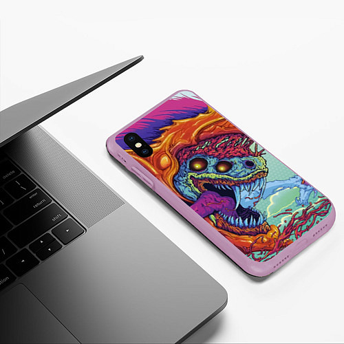 Чехол iPhone XS Max матовый CS:GO Hyper Beast / 3D-Сиреневый – фото 3