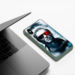 Чехол iPhone XS Max матовый T-800, цвет: 3D-темно-зеленый — фото 2