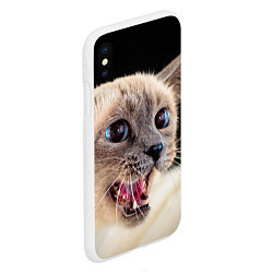 Чехол iPhone XS Max матовый Глазастый котик, цвет: 3D-белый — фото 2
