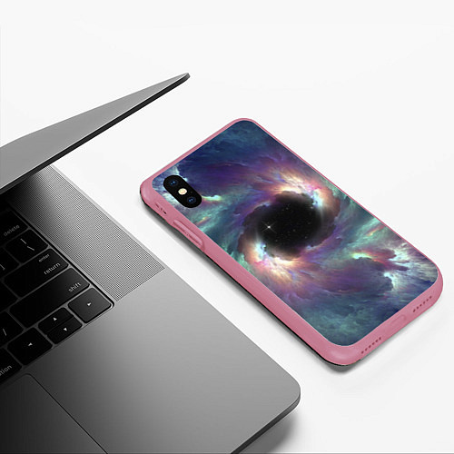 Чехол iPhone XS Max матовый Star light space / 3D-Малиновый – фото 3