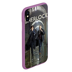 Чехол iPhone XS Max матовый Sherlock Break, цвет: 3D-фиолетовый — фото 2