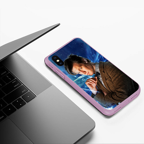 Чехол iPhone XS Max матовый 11th Doctor Who / 3D-Сиреневый – фото 3