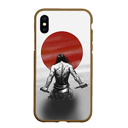 Чехол iPhone XS Max матовый Ярость самурая, цвет: 3D-коричневый