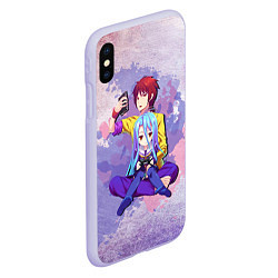 Чехол iPhone XS Max матовый No Game No Life, цвет: 3D-светло-сиреневый — фото 2