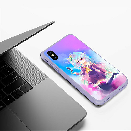 Чехол iPhone XS Max матовый No Game No Life / 3D-Светло-сиреневый – фото 3